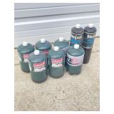 8 FULL BOTTLES OF PROPANE IN WOOD CRATE