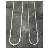 14K Y Gold Chains Italy 248 AR 2.0g & TH 585 2.4g