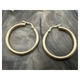Italy A 14K Yellow Gold Hoop Earrings 2.8g