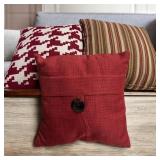 Trio of Throw Pillows Red Hues