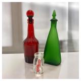 Decorative Colored Glass Bottles w/ DariCraft