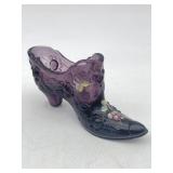 LEFTON PURLE GLASS BOOT HAND PAINTED FLORAL