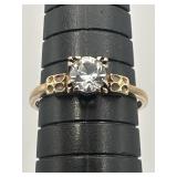 10K Yellow Gold & Quartz Ringmaster Ring 1.5g