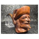Hand Sculpted Frenchman Figural Smoking Pipe,