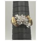10L Yellow Gold & Diamonds WM Ring 2.6g