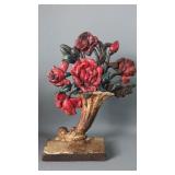 Hubley #441 Cast Iron Doorstop Red Roses in