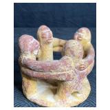 VINTAGE MEXICAN POTTERY CIRCLE OF FRIENDS CANDEL