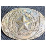 THE STATE OF TEXAS BRASS BELT BUCKLE