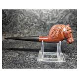 Hand Carved Horse Figural Smoking Pipe