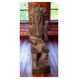 Hand Carved Wood Smoke Shop Indian