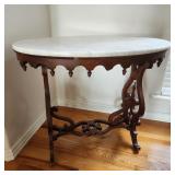 Victorian Marble Top Table Mahogany Table