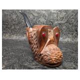 Hand Carved Monkey Figural Smoking Pipe, Made in
