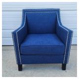 Blue Fabric Armchair Very Good Condition