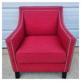 Red Fabric Armchair Accent Chair
