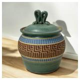 Signed Pottery Jar w/ Lid Parker Muskogee