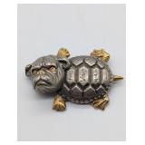 CINTIKA 1992 BULLDOG TURTLE BROOCH