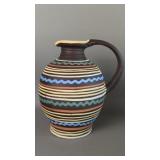 Vintage Hand Thrown Pottery Pitcher,