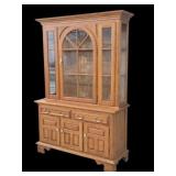 Modern Oak Two Piece China Cabinet by Keller