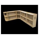 Mid Century Blonde Bookshelf Ensemble / Suite