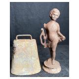 CAST IRON CHERUB W/ METAL BELL