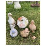 TERRA-COTTA GOOSE PLANTER, CONCRETE GOOSE &