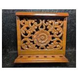 Hand Carved Floral Pattern Smoking Pipe Rack