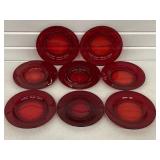 8 RUBY RED SAUCERS