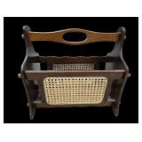 Vintage Cane Side Magazine Rack