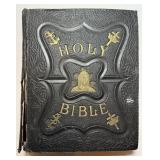 Large Old Pictorial Family Bible Profusely