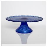 9ï¿½ï¿½ Blue Footed Cake Plate Laurel Leaf