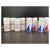 8 Kraft Swinky Swig Juice Glasses, Sailboats &