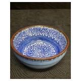 BLUE POTTERY BOWL BY DEL RIO SALADO HAND MADE IN