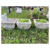 3 CONCRETE PLANTERS