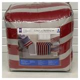 New Mainstays King Bedding Set, Red, Blue , Gray