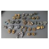 Vintage Clip On Costume Jewelry Earrings