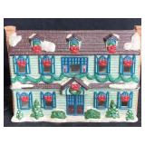 LIGHTED 2-SIDED CERAMIC HOUSE CHRISTMAS & FALL