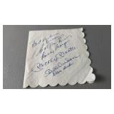 Mickey Mantle Signed Napkin, Along with