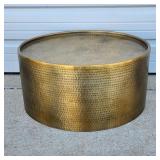Large Hammered Brass Coffee Table