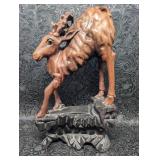 Hand Carved Wooden Deer Figure