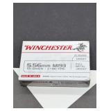 20 ROUNDS 5.56MM M193 WINCHESTER 55 GRAIN 3180