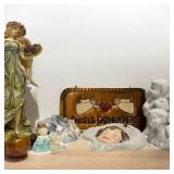 Decorative Angels w/ Lacquer Russian Wood Egg