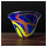 Large Colorful Art Glass Bowl
