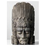 Large Hand Carved Wood Native American Indian