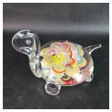 Joe Rice 1991 Art Glass Turtle Paperweight