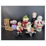 Lot of Christmas/ Lighted Snowman Missing an Eye.