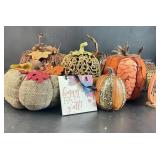 Lot of Pumpkins Metal/ Cloth/ ResinDamage noted