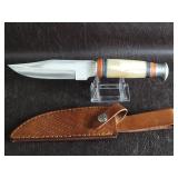 Fixed Blade Bone Handle Hunting Knife With