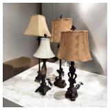 Group of 4 Modern Lamps w/ Shades