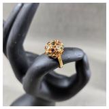 18K Gold Cluster Ring, Sz 4