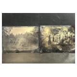 2 5x7 Tin Type Photos of Farm Family Homestead